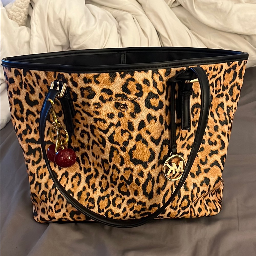 michael kors leopard print tote.